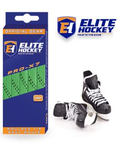 Lacet Pro-X7 de Elite Hockey sans Cire Vert Lime-Noir