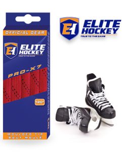 Elite Hockey Pro-X7 Red-Black Non Waxed Laces