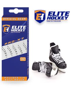 Lacet Pro-X7 de Elite Hockey sans Cire Blanc-Noir