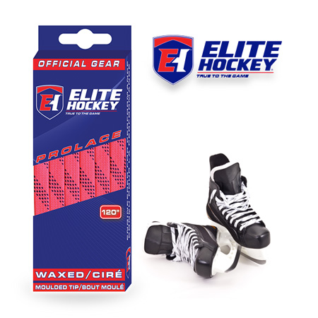 Elite Hockey Prolace Pink Navy Waxed Laces