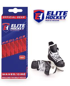 Elite Hockey Prolace Red Black Waxed Laces