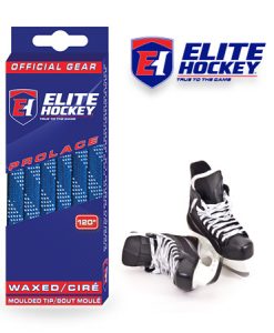 Lacet Prolace de Elite Hockey ciré Royal-Blanc