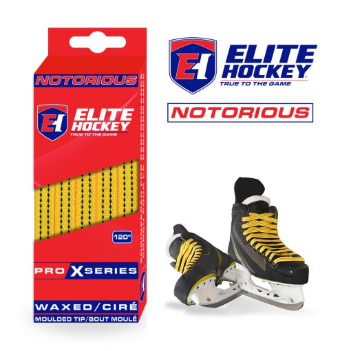 Notorious Pro X Series Waxed Laces Elite Hockey Yellow