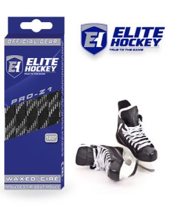 Lacet Pro-Z1 de Elite Hockey ciré Noir-Multi