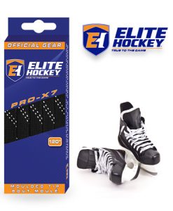 Lacet Pro-X7 de Elite Hockey sans Cire Noir-Blanc