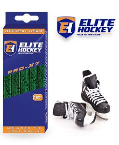 Lacet Pro-X7 de Elite Hockey sans Cire Vert-Noir