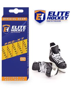 Elite Hockey Pro-X7 Yellow-Black Non Waxed Laces