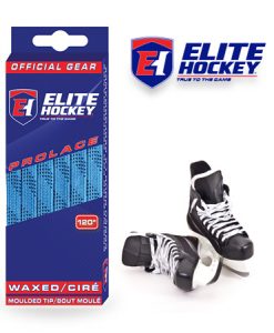 Elite Hockey Prolace Columbia Blue Navy Waxed Laces