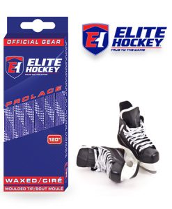 Elite Hockey Prolace Purple White Waxed Laces