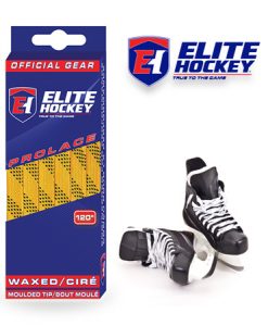 Lacet Prolace de Elite Hockey ciré  Jaune-Noir