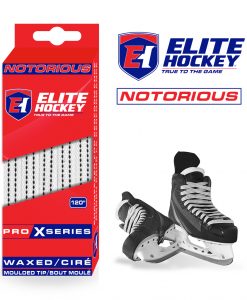 Notorious Pro X Series Lacets Cirés Elite Hockey Blanc/Noir