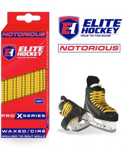 Notorious Pro X Series Lacets Cirés Elite Hockey Jaune/Noir